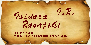 Isidora Rašajski vizit kartica